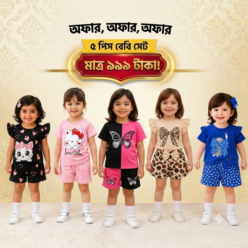 ৫ টি প্রিমিয়াম বেবি সেট কম্বো 💥মাত্র ৯৯৯ টাকায়!💥